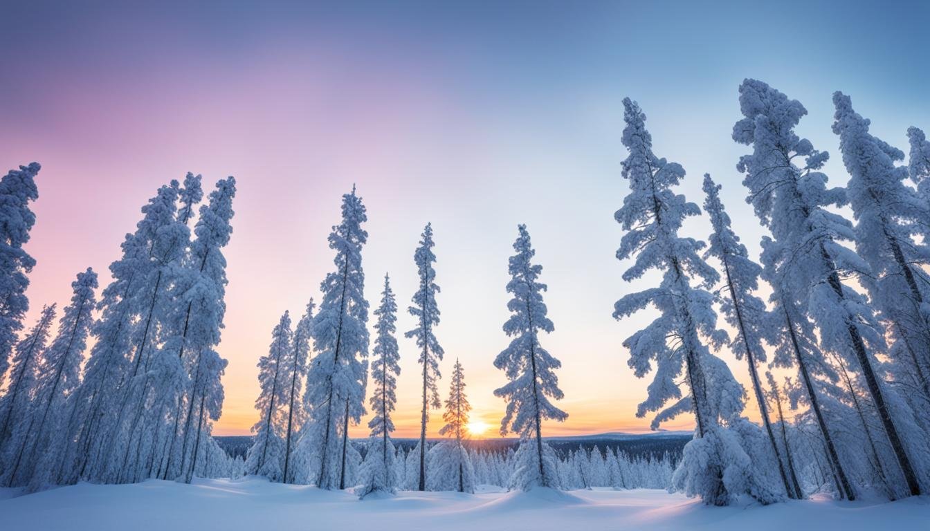 Ontdek hoe laat het licht wordt in Lapland